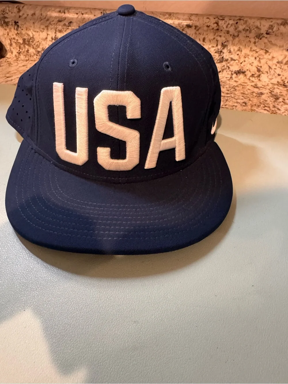 Nike Navy Baseball Cap with White USA Embroidery